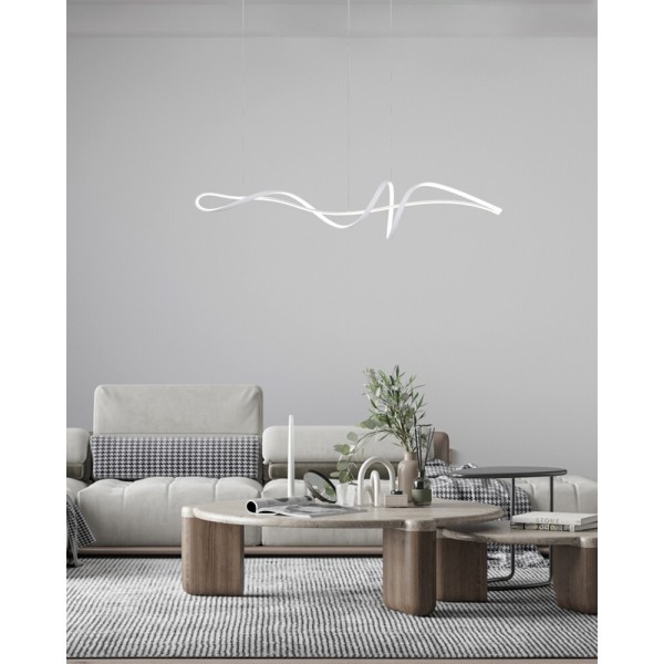 Подвесной светильник, люстра Italux PND-23523-WH Mila LED 1x40W 3000K-6000K 3700Lm IP20 белый - фото №1