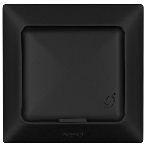 Розетка NE-AD ARAS 93-124-09 з з/к та кришкою чорна