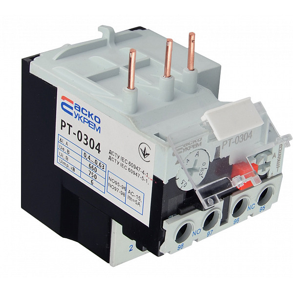 Тепловое реле Аско-Укрем PT-0304 0,4-0,63А JR28-25K 0304 (A0040060051) - фото №1