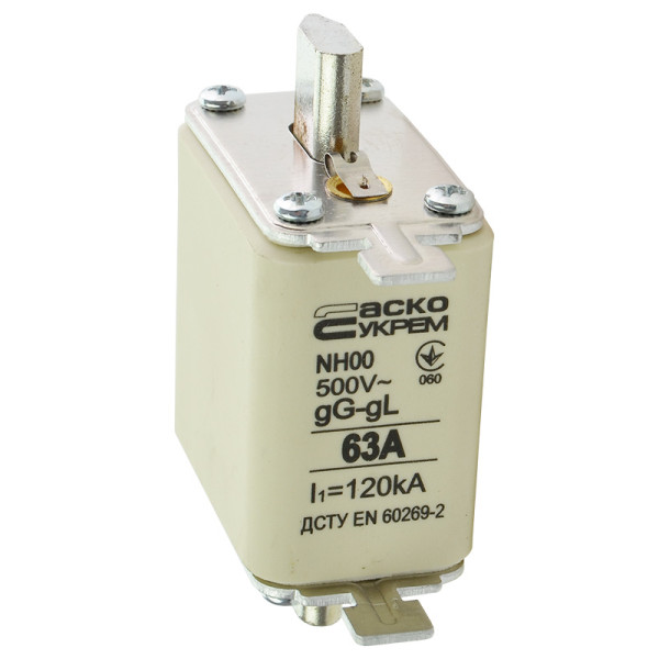 Запобіжник Аско-Укрем NH00 63A gG (A0050010013) - фото №1