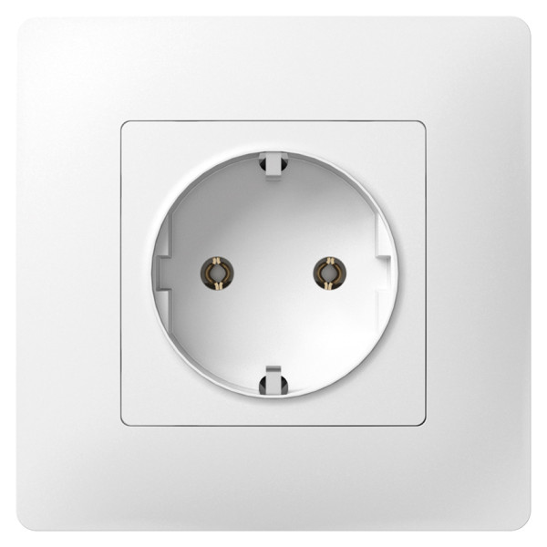 Механізм розетки Schuko Plank Electrotechnic Classic/Nordic (PLK0511031) без шторки (білий) - фото №2