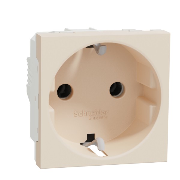 Розетка з заземленням Schneider Electric Unica New NU303644 16А гвинтовий зажим бежева