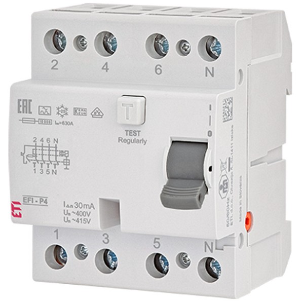 ПЗВ Eti 3P+N EFI6-P4 25/0,03 A 6кА (2061661)