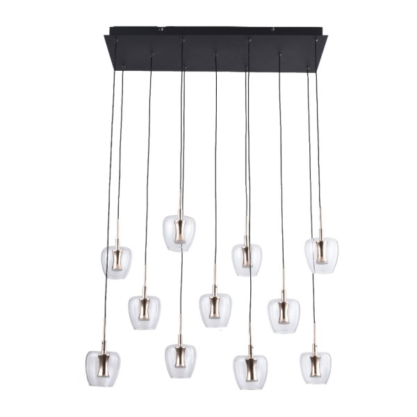 Люстра Zuma Line 5905316668195 Nelson LED 11x33W 3000K 3900Lm IP20 золотая