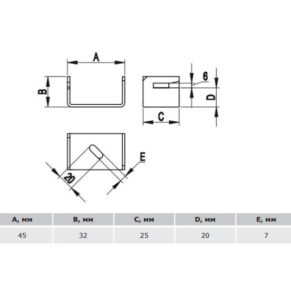 Скоба-держатель полосы DKC ND2311 до 30х4мм из стали горячего цинкования - фото №1