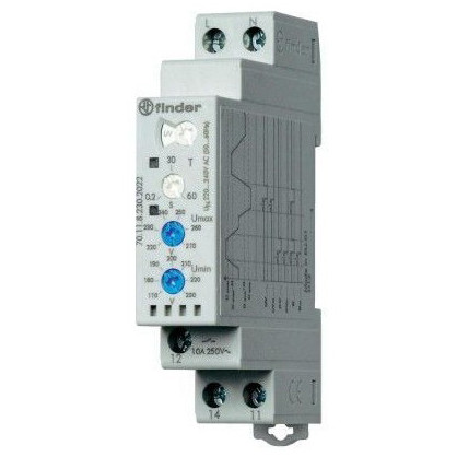Реле контроля напряжения Finder 1CO 10A 220-240В AC (701182302022)