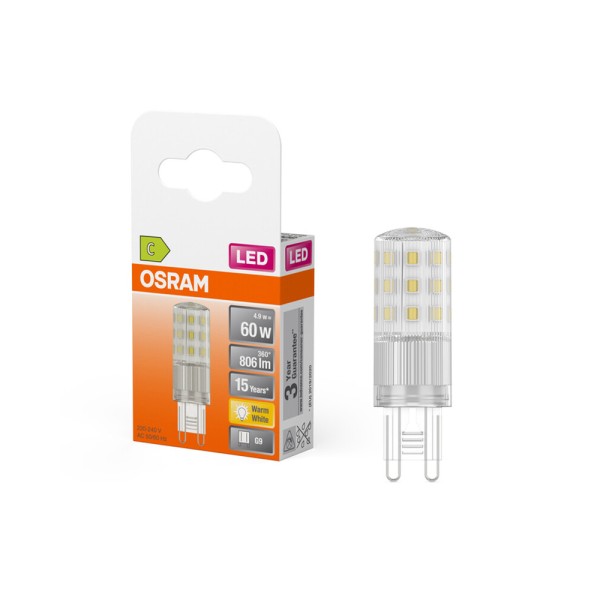 Світлодіодна лампочка Osram 4058075840522 LED PIN60 G9 1x4.9W 2700K 806Lm IP20 - фото №2