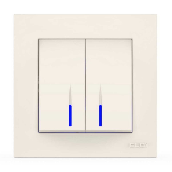 Вимикач EL-BI VEGA білий 2-кл з підсвіткою ( 510-010200-203 )