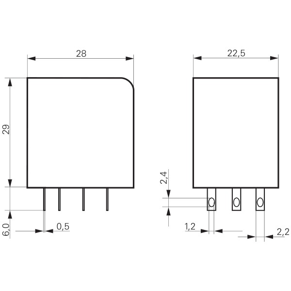 Миниатюрное реле Schrack PT370024 24В DC 10А - фото №1