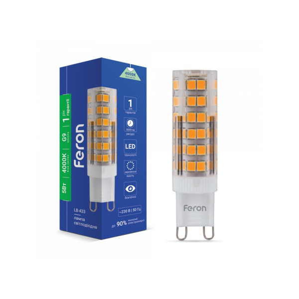 Светодиодная лампочка Feron LB-433 Bulb G9 5W 4000K 450Lm IP20