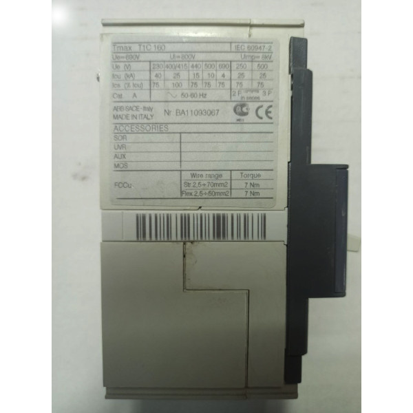 Автоматичний вимикач ABB Тmax T1C 160A 3P (1SDA050902R1) - фото №3