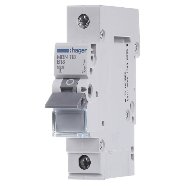 Автоматический выключатель Hager MBN113 6кА B 13A 1P
