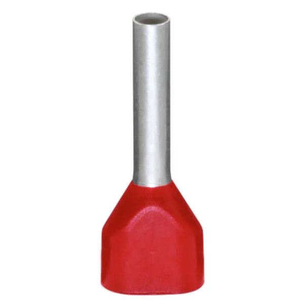 Ізольований подвійний наконечник Wago 216-542 для 2х1мм²/AWG 2х18 довжина 12мм (червоний)