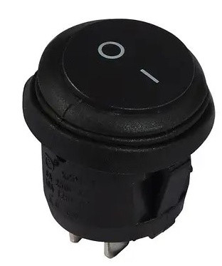 Переключатель TNSy KCD1-5-101W B/B круглый с подсветкой IP65 черный (TNSy5500721)