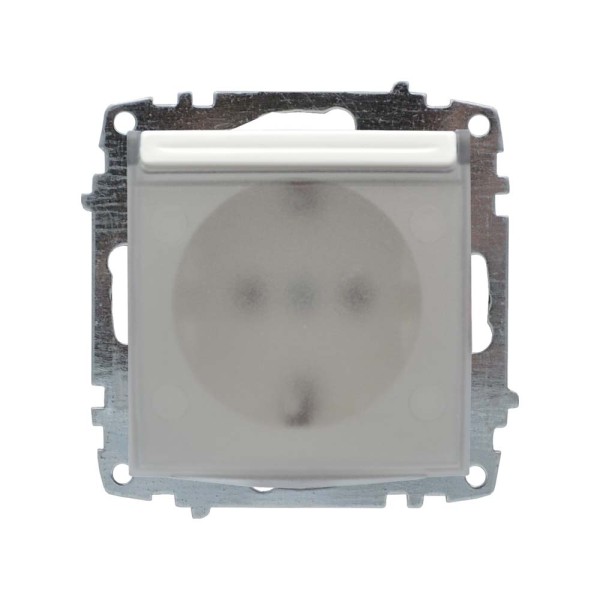 Розетка ELBI ZENA белая 1-я с заземлением с крышкой без рамки ( 609-010200-218 )