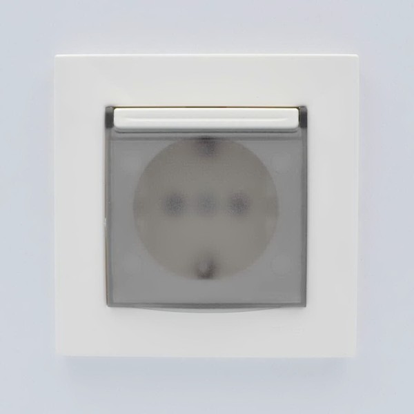 Розетка ELBI ZENA белая 1-я с заземлением с крышкой без рамки ( 609-010200-218 ) - фото №3