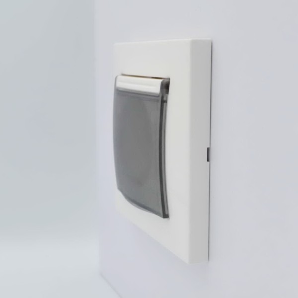 Розетка ELBI ZENA белая 1-я с заземлением с крышкой без рамки ( 609-010200-218 ) - фото №4