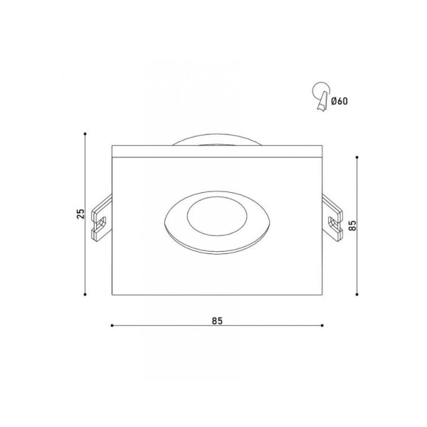 Точковий світильник Kloodi KD-DESNA SQ85 IP65 BK GU10 1x10W чорний - фото №3