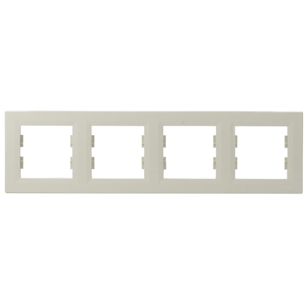 Рамка 4-местная горизонтальная кремовая Asfora, EPH5800423