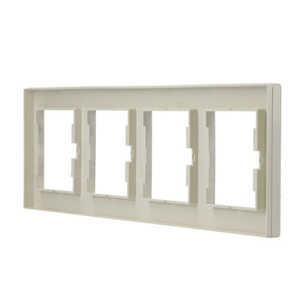 Рамка 4-местная горизонтальная кремовая Asfora, EPH5800423 - фото №3