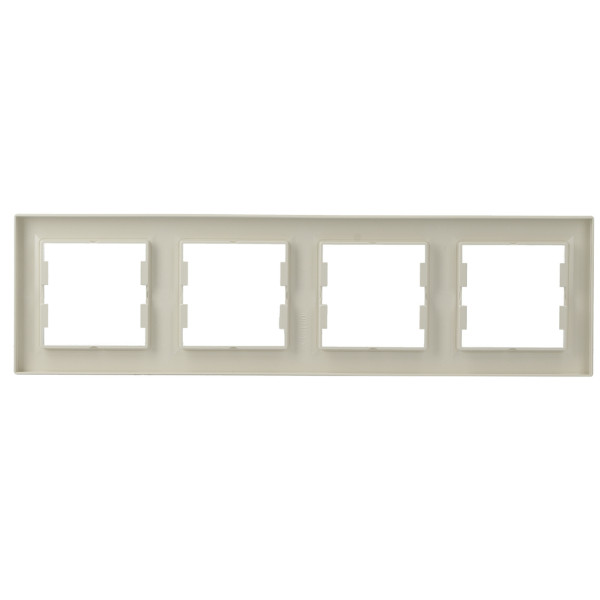 Рамка 4-местная горизонтальная кремовая Asfora, EPH5800423 - фото №4