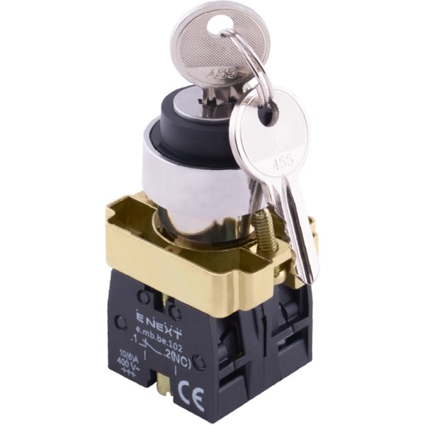 Кнопка управления E.Next e.mb.bg25.lr 1NO+1NC 1-0 (p0810137) (ключ вынимается слева)