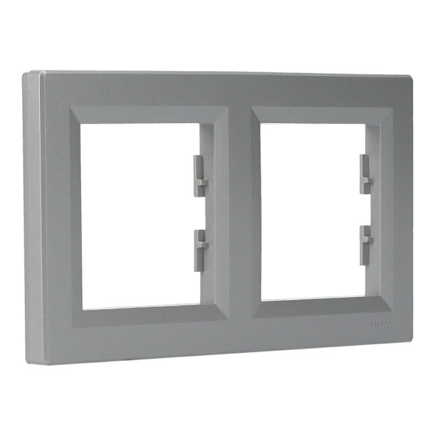 Рамка двойная алюминий Asfora, EPH5800261 - фото №1