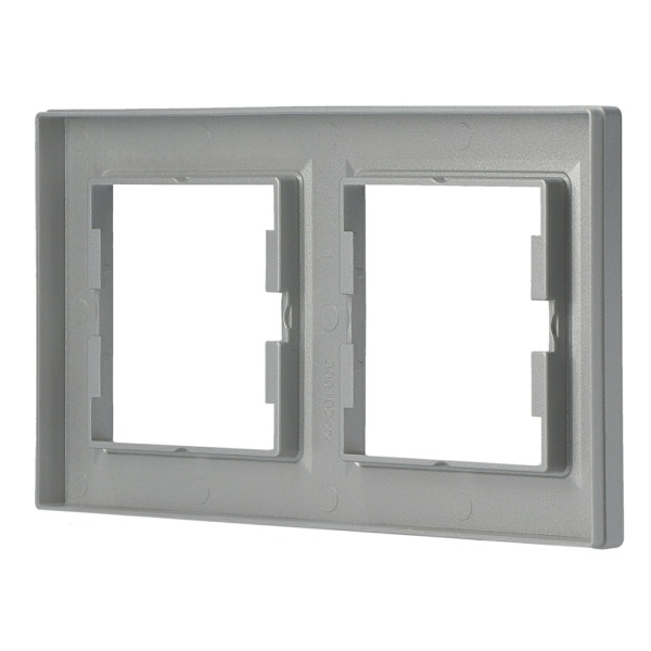 Рамка двойная алюминий Asfora, EPH5800261 - фото №3