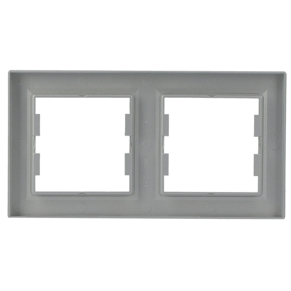 Рамка двойная алюминий Asfora, EPH5800261 - фото №4