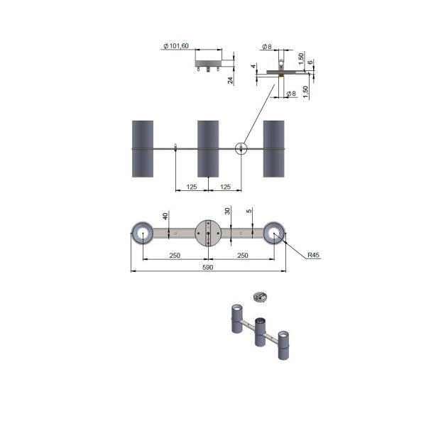 Люстра Pikart 30777-3 GU10 5x60W IP20 Белая - фото №1