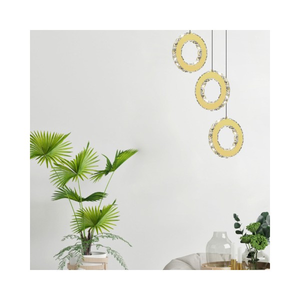 Підвісний світильник, люстра Zuma Line MD3713-1-3GT Girona Led 1x10W 3000K 1100Lm IP20 Золотий - фото №3