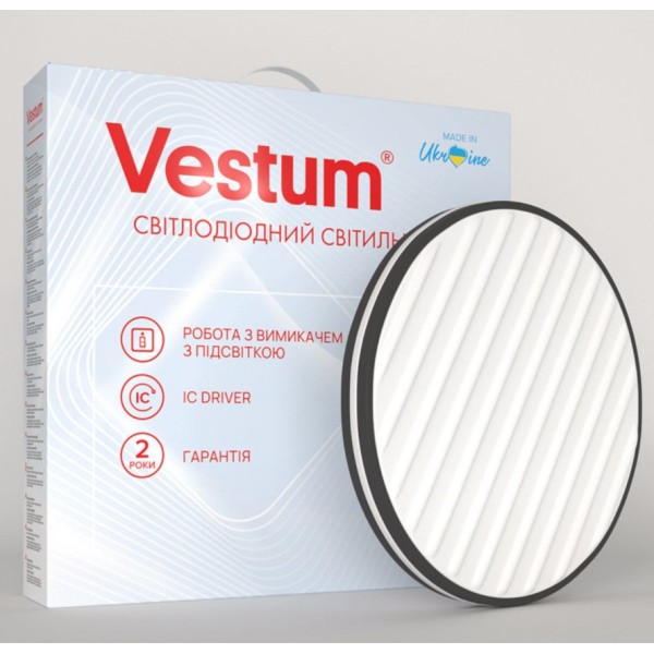 Круглий світильник Vestum GRILL матовий 36Вт 375x60мм 4000К 2900Лм - фото №1