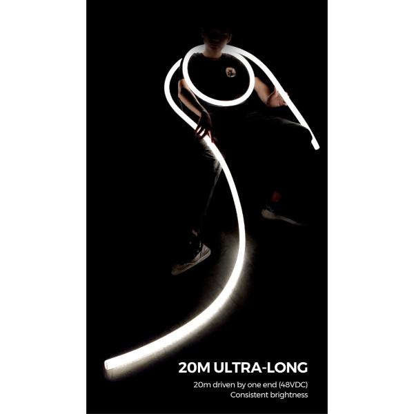 Гибкий неон COLORS 48V IP65 14,4W 950Lm 4000K (NNR25-20M-NW) - фото №4