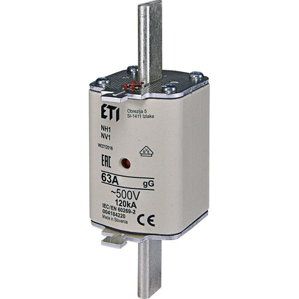 Запобіжник ETI 004184220 NH-1/gG 63A 500V KOMBI
