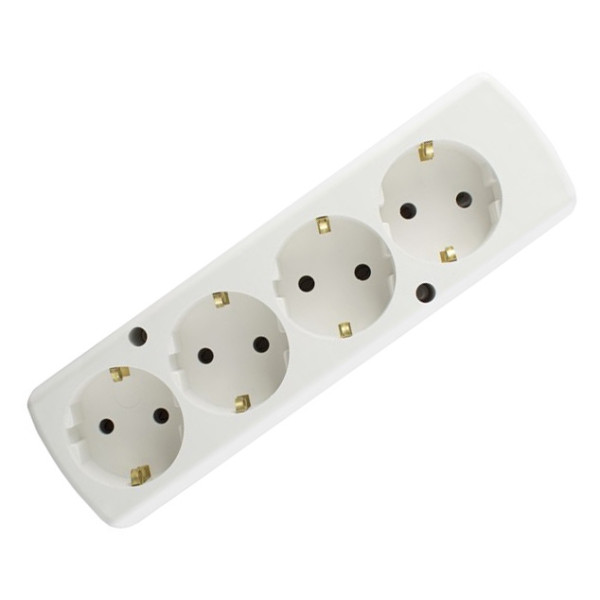 Колодка SEZ GN-470 S BI на 4 гнезда с заземлением