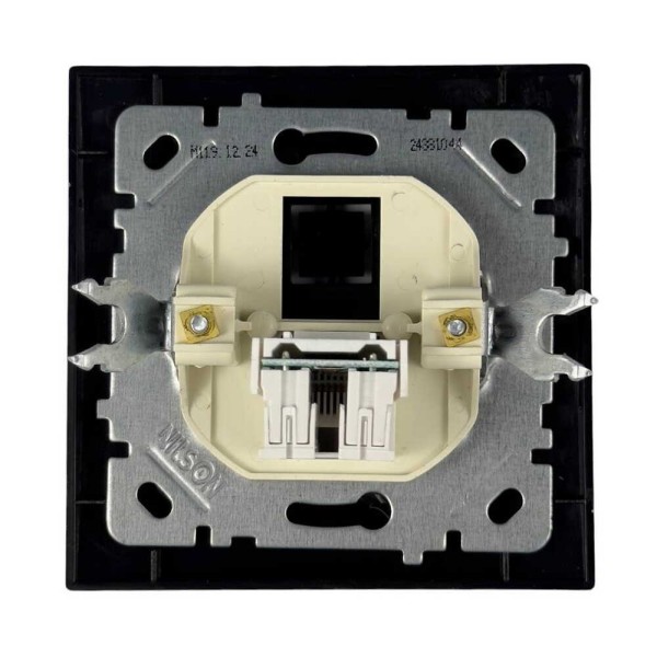 Розетка Nilson Touran чорна мат комп'ютерна 2-на CAT5e RJ45 ( 24381044 ) - фото №1