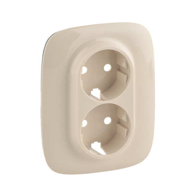 Панель двойной розетки с з/к Legrand Valena Allure слоновая кость