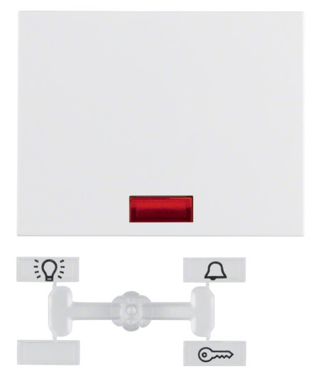 Клавиша с линзой полярная белизна матовая Berker K.1 - фото №1