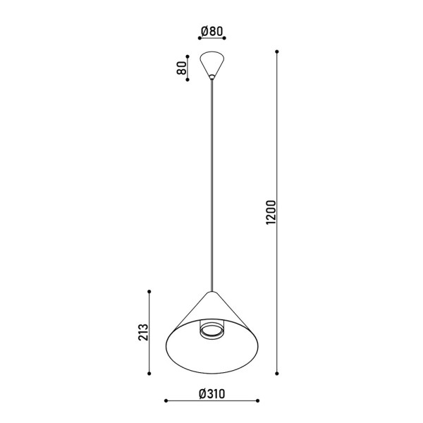 Підвісний світильник, люстра Kloodi PE-CONI310 5W 3K BK LED 430Lm IP20 чорний - фото №3