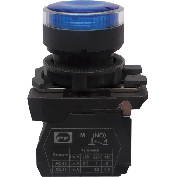 Кнопка Promfactor FP5-AW3661230 1NO синя (FP5-AW3661230)