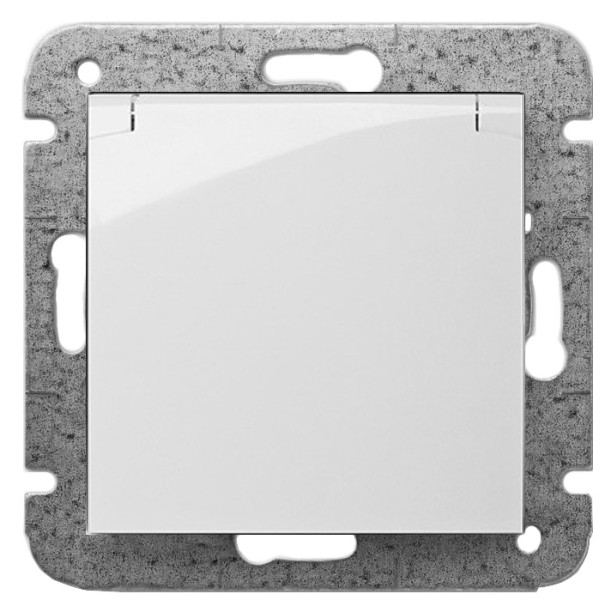 Одномісна розетка Elektro-Plast Carla 1739-10 із з/к з кришкою (білий)