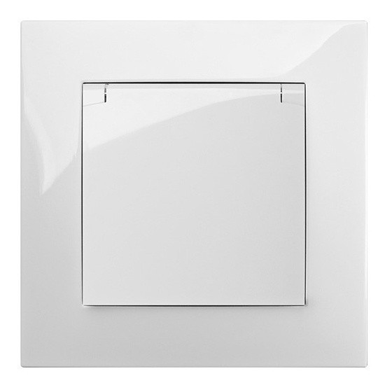 Одномісна розетка Elektro-Plast Carla 1739-10 із з/к з кришкою (білий) - фото №1