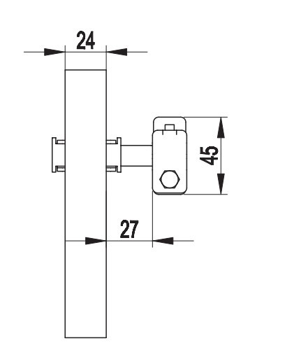 Сталевий хомут DKC NG3002 на металеві труби Ø20-80мм для провідника Ø8-10мм - фото №1