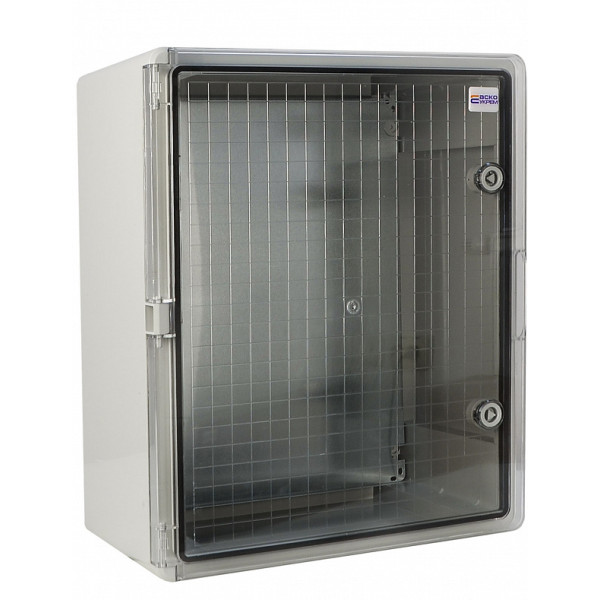 Ударостійкий корпус з АБС-пластику Аско-Укрем UBox 400x500x180мм (прозорі дверцята) - фото №1