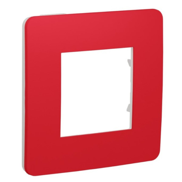 Однопостова рамка Schneider Electric NU280213 (червоний/білий) - фото №1