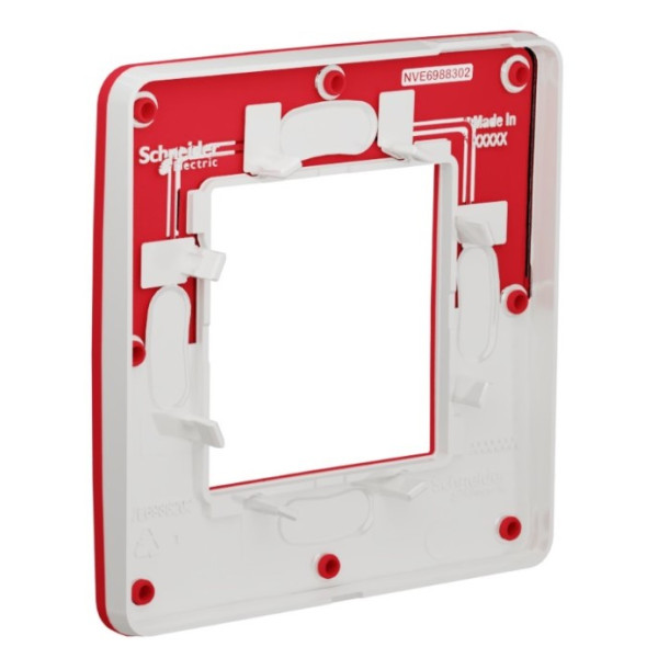 Однопостова рамка Schneider Electric NU280213 (червоний/білий) - фото №2