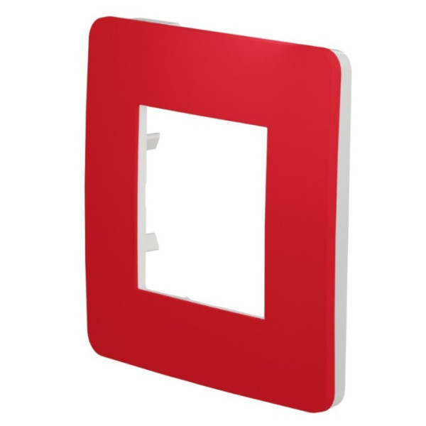 Однопостова рамка Schneider Electric NU280213 (червоний/білий) - фото №4