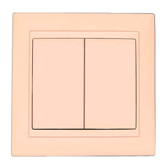 Двокнопковий вимикач Elcor Emily 9215 (211550) (кремовий)