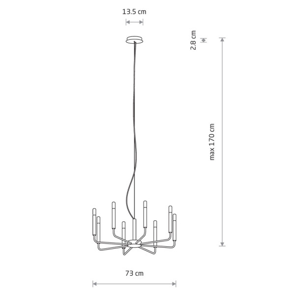 Подвесной светильник, люстра Nowodvorski 11461 Orto VIII E14 8x10W IP20 светло-серый - фото №2