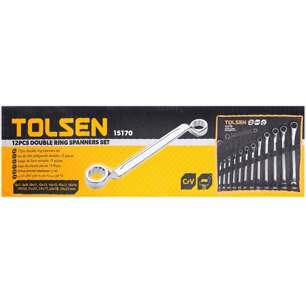 Набор накидных ключей Tolsen (15170) 3/8" (12шт) - фото №1